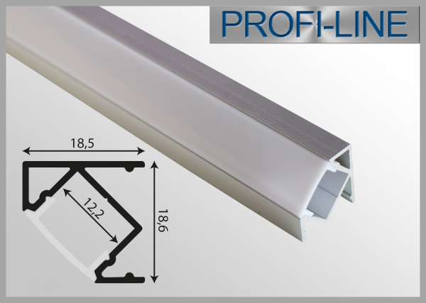 LED Alu-Profil 2m / Winkelprofil LAP-111 für LED-Strips inkl. Abdeckung Opal, Eckprofil LED Alu-Profile 2m | LED ALU-PROFILE